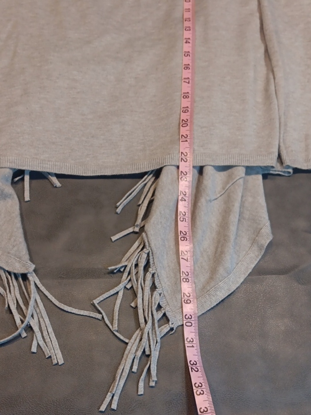 NWT Vila Milano Heather Grey Fringe Open Front Cardigan W/ Pockets - Size Small - Picture 11 of 11